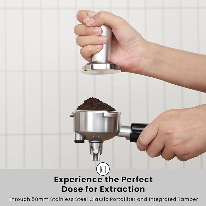 Gevi EzBru 1000C Commercial Grade Espresso Machine | 20Bar Pump + PID Temp Control (Adjustable Shot/Temp) | 58mm Portafilter w/Pressure Gauge | 2.2L Tank & Barista Kit | Home & Café Use