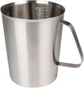 Measuring Cup, Stainless Steel Measuring Cups (64OZ/2 Liter- 8 Cup), Heavy-Duty Frothing Pitcher, Milk Frothing Pitcher Milk Frother Cup with Marking with Handle for Espresso Machines, Latte Art