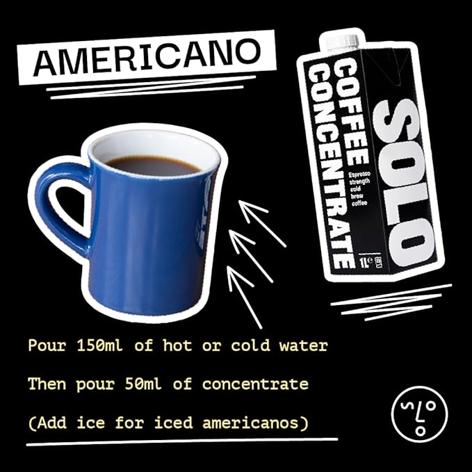 SOLO Cold Brew Coffee Concentrate - Colombian & Brazilian Arabica Blend - Ready-to-Drink Espresso Base for Iced Coffee, Lattes, and Cocktails - 20 Servings per Carton - 32 fl oz Shelf-Stable Carton