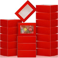 Zonon 30 Pcs Soap Boxes for Homemade Packaging, Mini Kraft Treat Boxes with Window for Bakery Candy Soap Making Gift Packaging (3.7 x 2.6 x 1.37 Inch,Red)