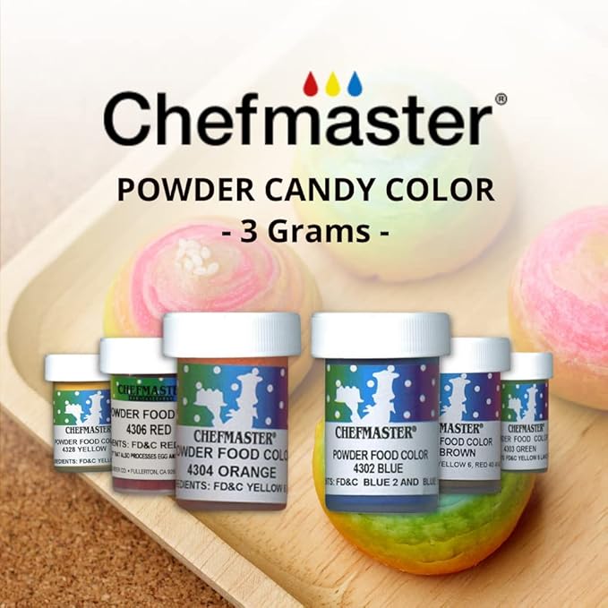 Chefmaster Brown Dry Powder Candy Color | Vibrant Shades | Chocolate, Macarons, Fondant | Decorating | Professional-Grade Dye | Easy-to-Use | Manufactured in USA | 3 grams