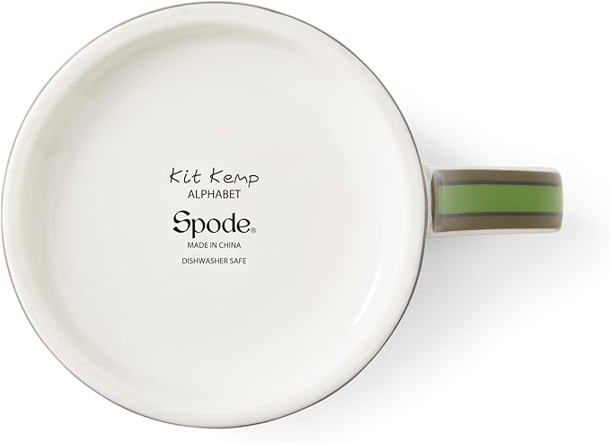 Spode Kit Kemp Alphabet Mug - Letter G Monogram in Fine China, 12oz Ceramic Coffee Cup for Hot Drinks, Personalized Drinkware for Unique Gifts, Dishwasher Safe Tea or Coffee Mug - Gift Box Included