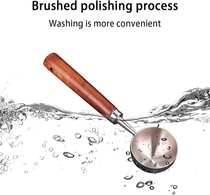 2 PCS Coffee Scoop Vintage Coffee Measuring Spoon Stainless Steel Coffee Spoon With Nature Walnut wood Handle Long Wooden Handle Coffee Scoop Kitchen Utensil Loose Tea Spoon Perfect for Coffee Tea