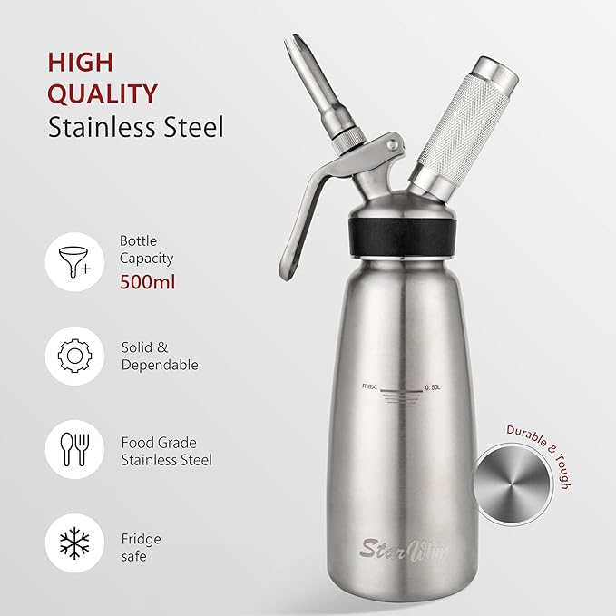 A Variety of Spare Parts and Accessories for Whipped Cream Dispenser -Cream Charger Holder-304 Stainless Steel