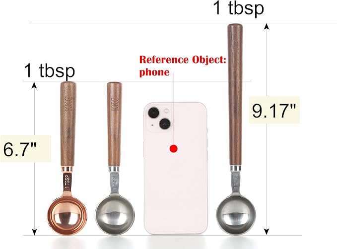 KKC HOME ACCENTS Wooden Long Handle Coffee Scoop - 1 tbsp, 9.17 inch