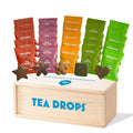 Tea Drops Sampler Box 25 Count | Organic Dissolvable Loose Leaf Tea | Iced or Hot | On-The-Go Naturally Sweetened Organic Chai, Rose Earl Grey, Citrus Ginger, Peppermint, Matcha | 25 Servings - 5 Per Flavor