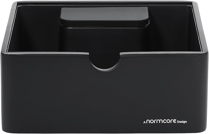 Normcore Compact Espresso Knock Box, Metal Coffee Knock Box, Heavy-Duty Knockbox, Anodized Aluminum, Espresso Accessories for Coffee Grounds, Black