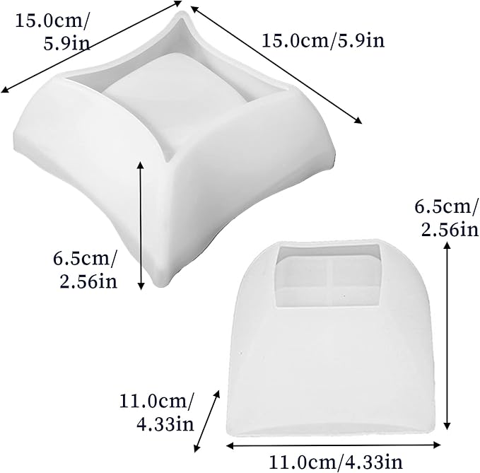2PCS Irregular Flower Pot Silicone Mold Silicone Planter Mold Epoxy Resin Casting Mold Geometric Square Container Concrete Cement Mould for Storage DIY Art Craft Decoration