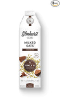 Elmhurst 1925 Chocolate Oat Milk - 32 Ounce (Pack of 6) Dairy-Free, Vegan, Kosher, Gluten-Free, Less Sugar, Shelf Stable Plant Based Milk Made with Whole Grain Oats & Cocoa for Smoothies & Baking
