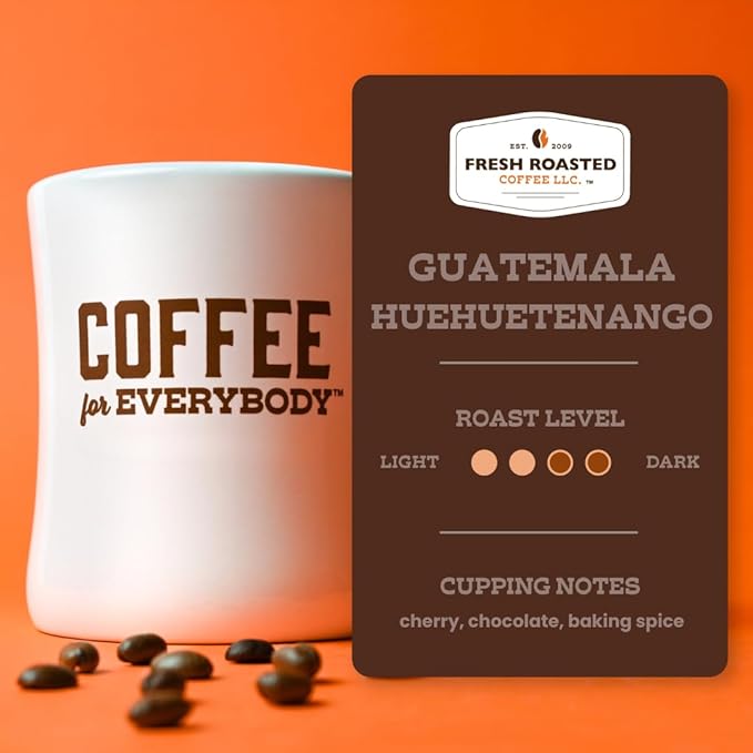 Fresh Roasted Coffee, Guatemala Huehuetenango | 5 lb (80 oz) | Single Origin | Medium Roast | Kosher | Whole Bean