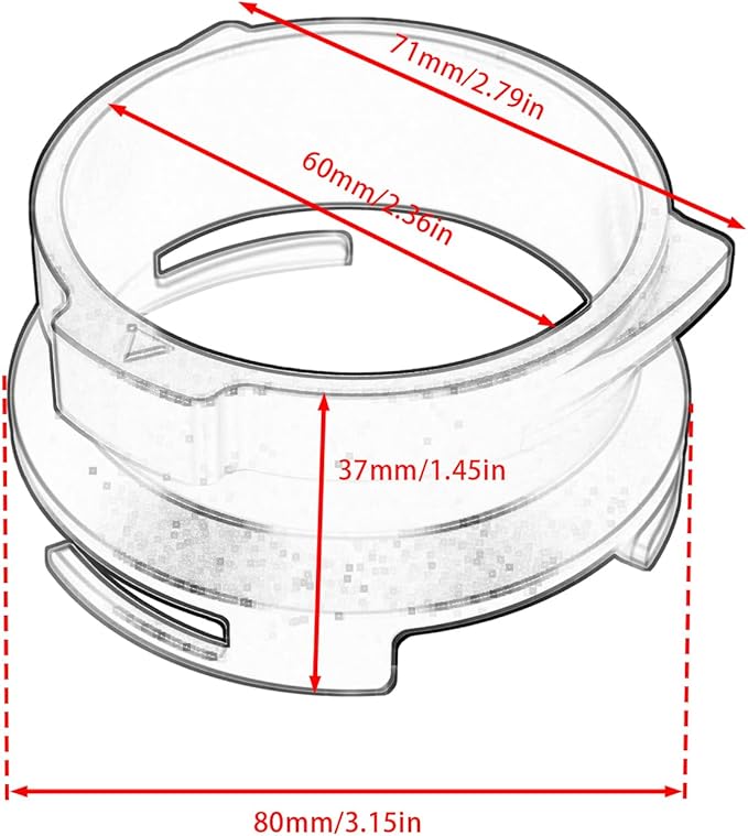 Espresso Dosing Funnel Compatible with Barsetto, Calphalon Temp IQ 58mm Portafilter, Aluminum Alloy, Black