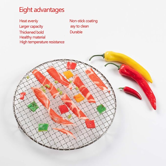 Versatile Round 304 Stainless Steel Cooling Rack Baking,Heat Resistant Rust Proof Sturdy Durable Dia 7.5"