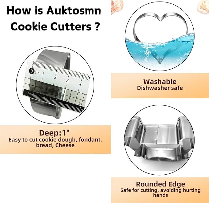 Mini Autumn Cookie Cutter Set-7 Piece-2.0 Inch-Diswasher Safe-Mini Autumn Leaf, Apple, Pumkin, Acorn, Maple, Turkey-Mini Baking Pie Crust Cutter for Thanksgiving