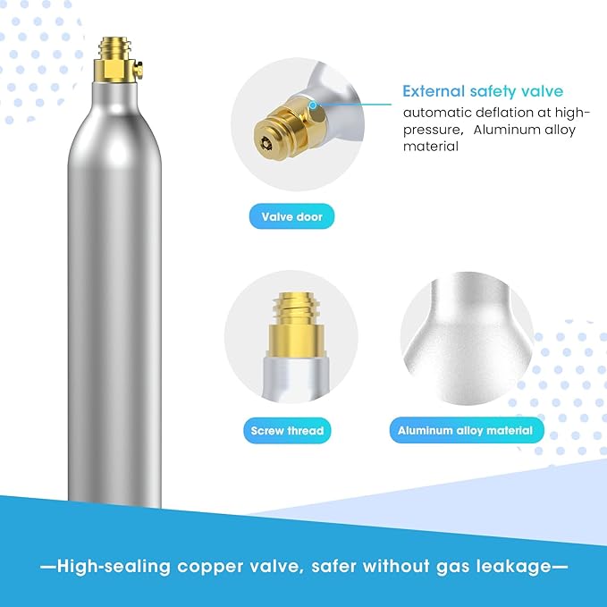 PA SONG 60L Co2 Carbonator Compatible with Sodastream Appliances [NOT FOR ART & TERRA],14.5oz, Set of 3
