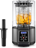 CRANDDI Smart Commercial Blender Digital Touch Screen with Removable Cover, 80oz Capacity, 3 Pre-Set Program with Smoothie, Juice, Cleaning and More, 1500W, 120V, K85TS (Grey)