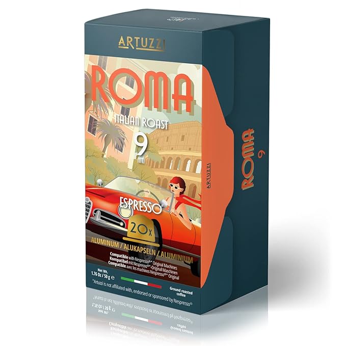Artuzzi 120ct Espresso Pods I Compatible With Nespresso I Espresso Roma I Aluminum & Recyclable Coffee Pods I Italian Dark Roast