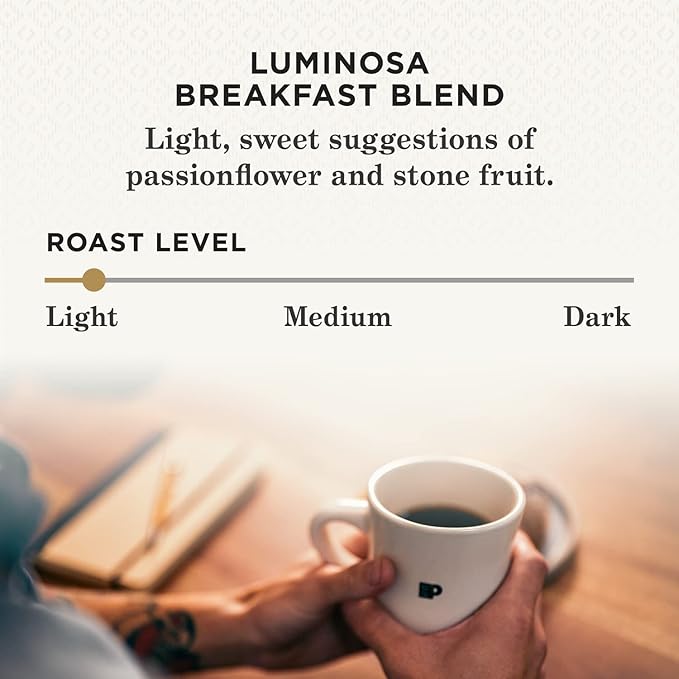 Peet's Coffee, Light Roast K-Cup Pods for Keurig Brewers - Luminosa Breakfast Blend 88 Count (4 Boxes of 22 K-Cup Pods)