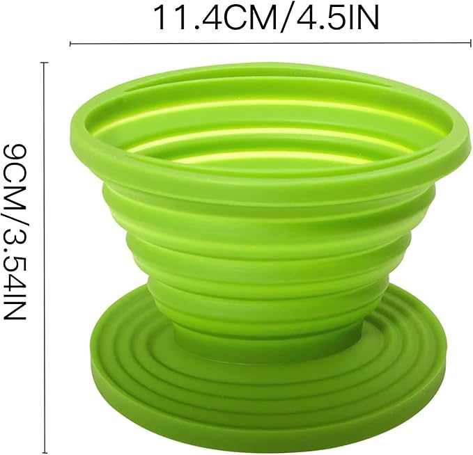 Collapsible Coffee Maker Filter, Reusable Coffee Dripper, Rubber Coffee Maker with 5Pcs Paper Filters, for Home, Camping, Travel, Office
