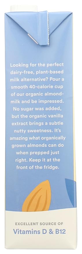 365 by Whole Foods Market, Organic Unsweetened Vanilla Almond Milk, 32 Fl Oz
