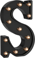 Foaky Black LED Letter Lights for Room Decor - Bedroom Wall Decor, Alphabet Lights for Home, Wedding, Party - Battery Operated （S）