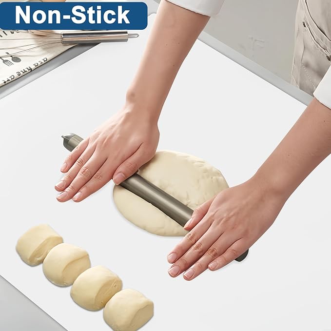 23.6"x15.7" Silicone Mats for Kitchen Counter, Non-Slip Heat Resistant Countertop Protector, Waterproof Silicone Craft Mat for Kitchen Island, Semitransparent