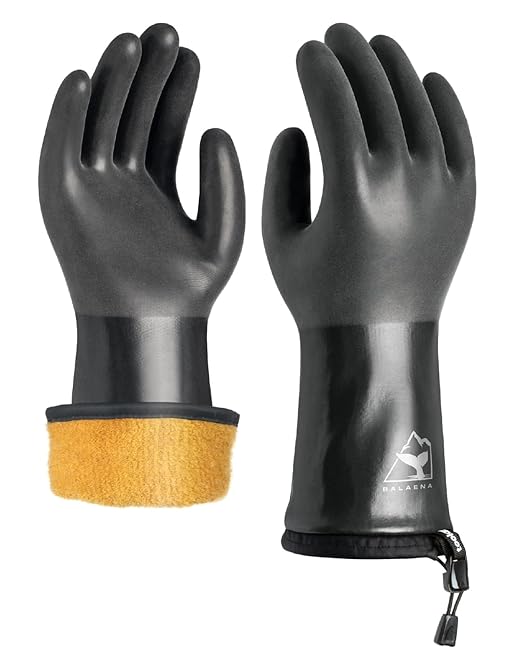 toolant Waterproof Winter Gloves with Grip, Balaena Freezer Gloves for Light Duty Work & Outdoor Adventure, Hiking, Farming, Washing, Ice Fishing, Large