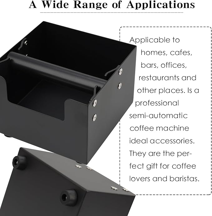 Espresso Knock Box, Stainless Steel Coffee Bag Container, With Steel Bracket And Noise Reducing Rubber Ring (M)