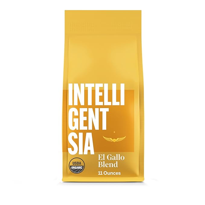 Intelligentsia Coffee, USDA Organic Light Roast Whole Bean Coffee - El Gallo Blend 11 Ounce Bag
