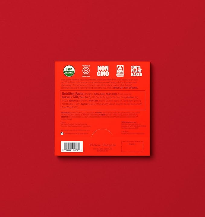 TCHO 3-Bar Chocolate Variety Pack | Toffee Time, Choco Latte & Aww Nuts | Single Origin, Plant Based, Organic & Fair Trade, | Non GMO, Non-Dairy, Vegan, Soy Free (2.5oz each)