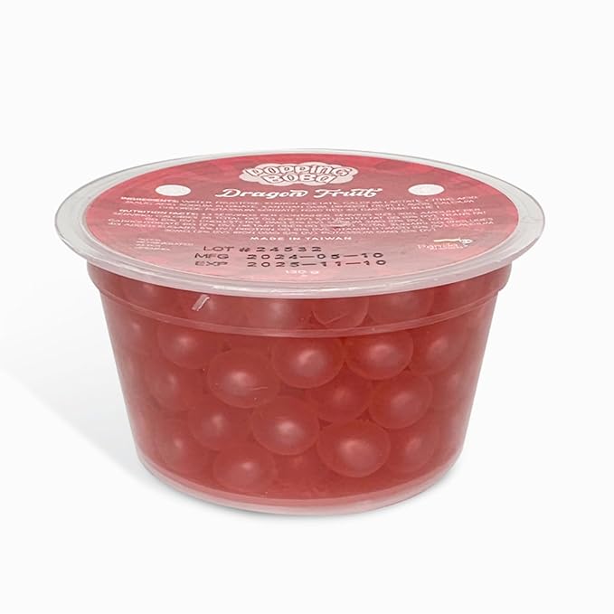 Popping Boba 3-Party flavors kit Dragon Fruit, Peach, Kiwi | Bursting Boba, Popping Pearls | 1 pack 390 Grams Panda Products (Dragon | Peach | Kiwi)