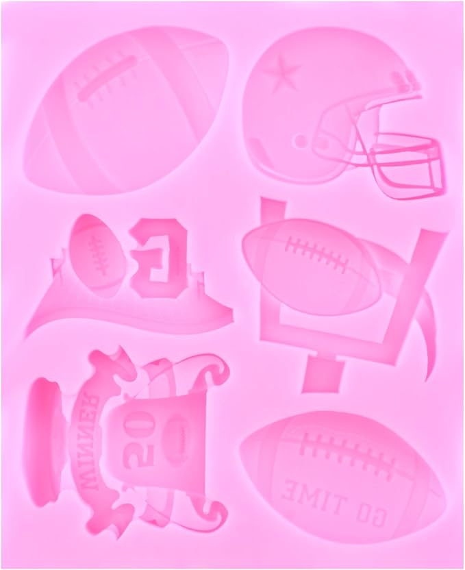 Mujiang Ball Silicone Molds Rugby Football Fondant Molds Sports Theme Molds For Cake Decorating Chocolate Gum Paste Candy Polymer Clay Set Of 3