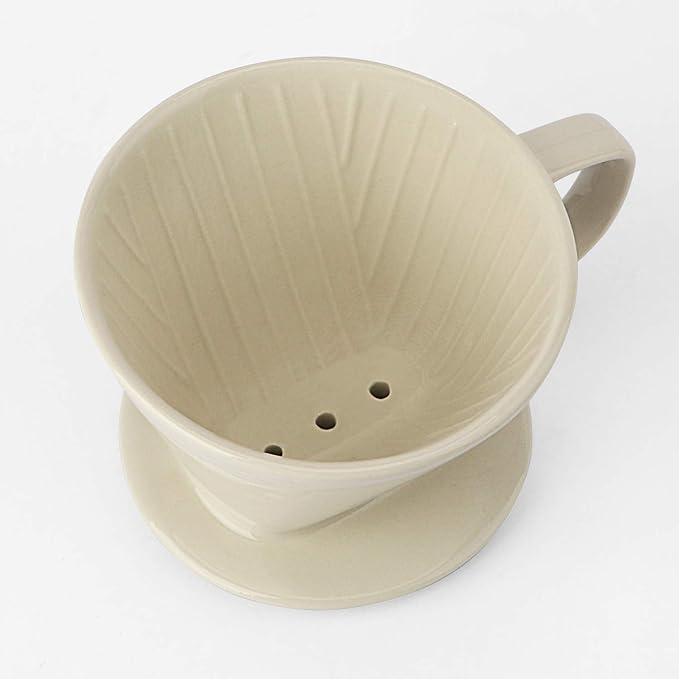 Yeeco White Coffee Dripper, Ceramic Filter Size 02, Manual Pour Over Dripper for Home, Office & Cafe