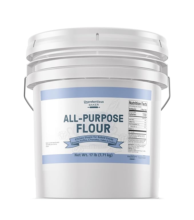Unpretentious All Purpose Flour, 3.5 Gallon Bucket, Versatile Kitchen Staple, Food Storage