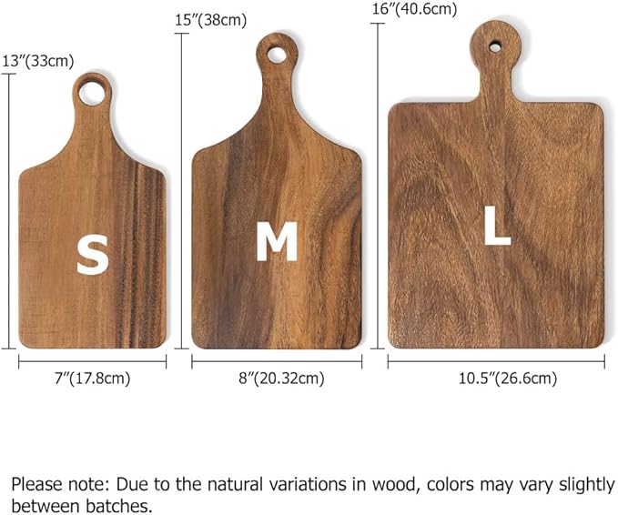 callie Personalized Family Cutting Board, Wooden Engraved Cheese Food Serving Tray Platter with Grip Handle, Housewarming Gifts (S, M, L)