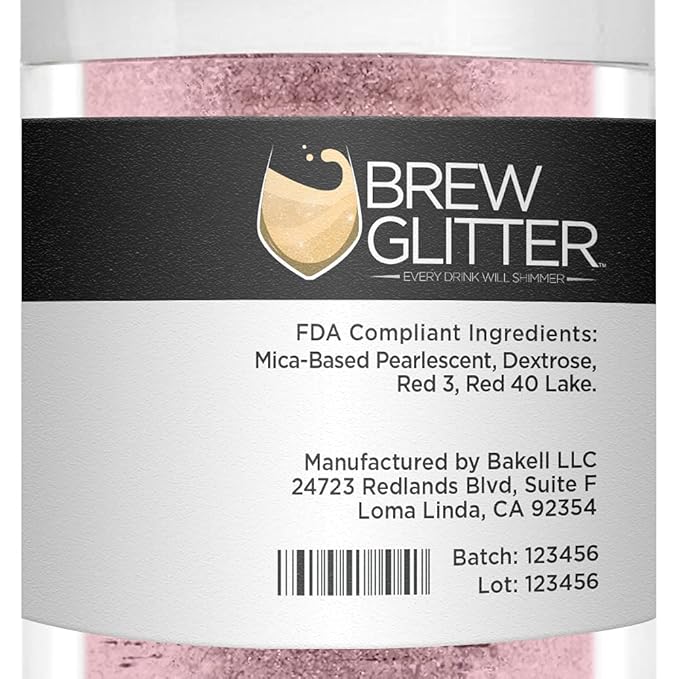 Light Pink BREW GLITTER Edible Glitter For Drinks, Cocktails, Beer, Garnish Glitter & Beverages | KOSHER & HALAL Certified | 100% Edible & Food Grade | Vegan, Gluten, Nut Free (25g, Light Pink)