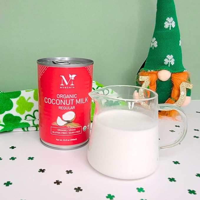 Mementa Inc Organic Coconut Milk Regular 18% - Dairy Free, Plant Based Vegan Milk, Lactose Free - 13.5 Fl Oz (Pack of 3) - Ideal for Cooking and Baking