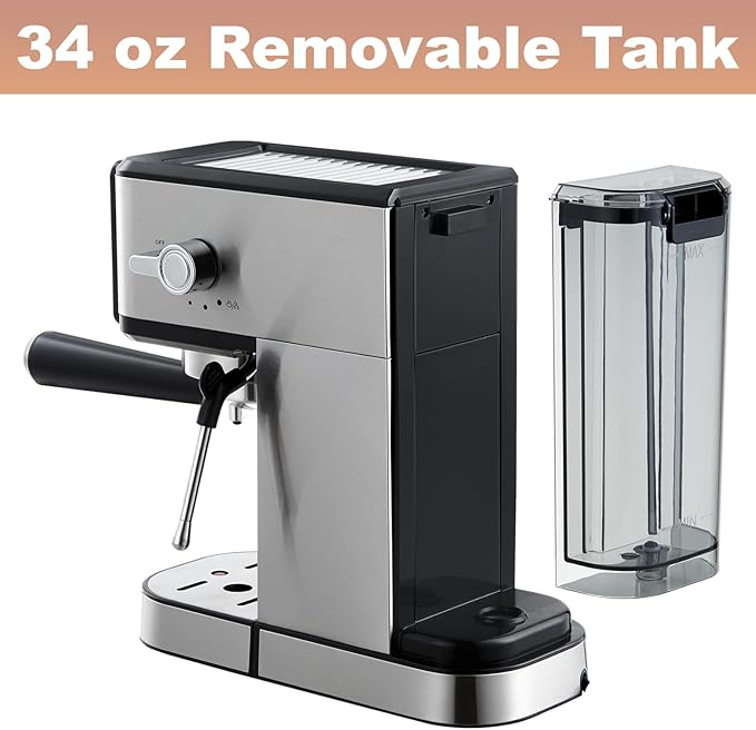 20Bar Espresso Machine with Dual Boiler, LCD Touch Control & Milk Frother| Compact Home Coffee Maker for Café Style Cappuccino & Latte