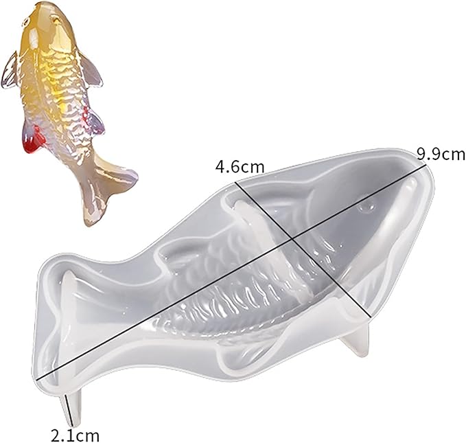 2 Pack Fish Resin Mold - Animal Resin Casting Silicone Molds for Home Decor & Candle Making Wave Spiral Mold