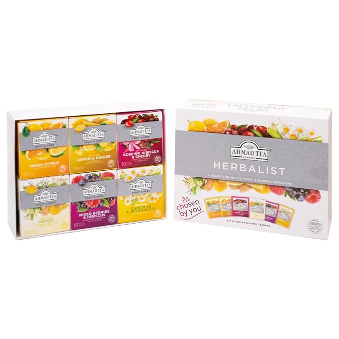 Ammad Tea Herbal Tea, Herbalist Variety Gift Box, 60 Foil Teabags - Decaffeinated & Sugar-Free