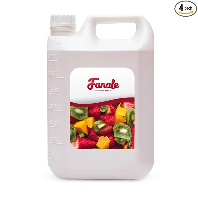 Fanale Premium Flavoring Concentrated Syrup for Bubble Tea 11 lb | Brown Sugar Flavor Syrup | for Boba Tea, Smoothies, Slushes, Desserts | 11lb | Pack of 4 | SRP240-CS