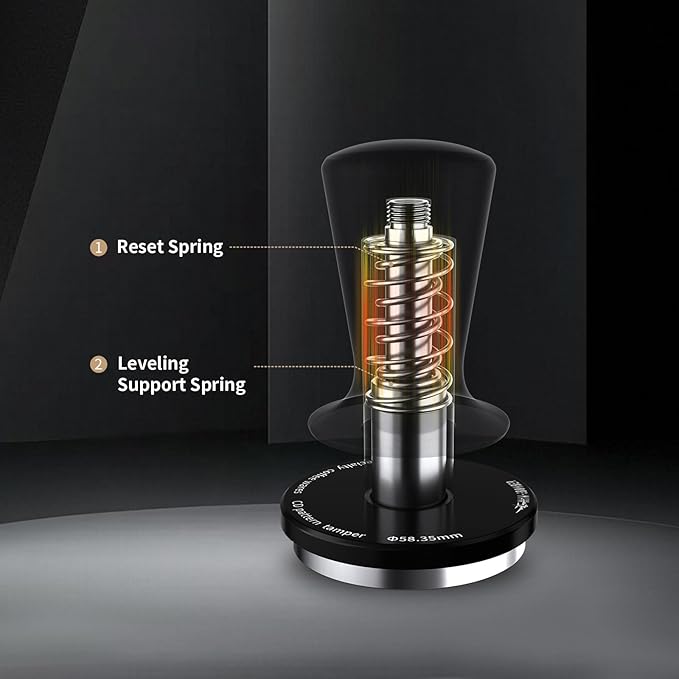 MHW-3BOMBER 49mm Espresso Tamper Tool, 2 Spring Loaded Coffee Tamper, Auto-Leveling Tamper Without Tilting,49.7mm Ripple Tamper, T7117T