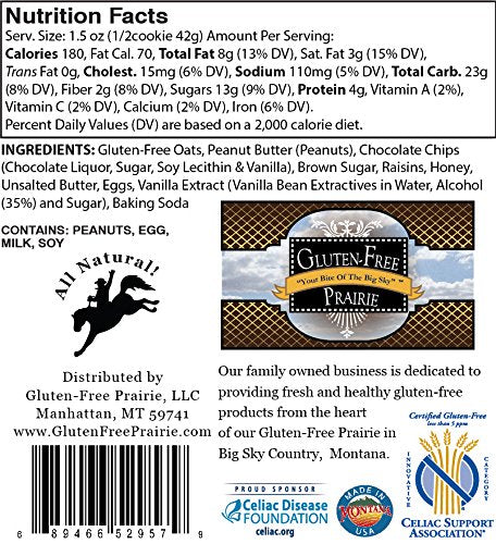 Gluten-Free Prairie Hunger Buster Cookie, Certified Gluten Free Purity Protocol, 3 Ounces (Pack of 12)
