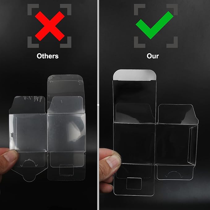 COTOPHER 60 Pcs Clear Favor Boxes, 2x2x2 Clear Gift Boxes Party Favor Boxes Mini Transparent Cube Macaron Candy Boxes for Wedding Favors Baby Shower