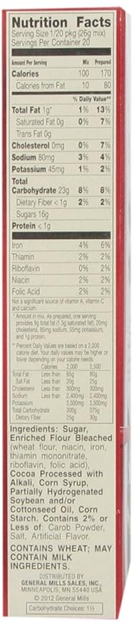 Betty Crocker Brownie Mix Fudge Family, 18.3-Ounce Boxes (Pack of 12)