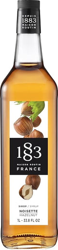 1883 Hazelnut Coffee Syrup,for Drinks, Made in France, 1 Liter Glass Bottle