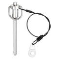 uxcell 1 Pcs Quick Release Pin, 6x64mm/1/4" x 2.52"(Dia. x L) Push-Button Ball Locking Pin 304 Stainless Steel Ring Handle Locking Pin with Wire for Audio Bimini Top Marine, Silver