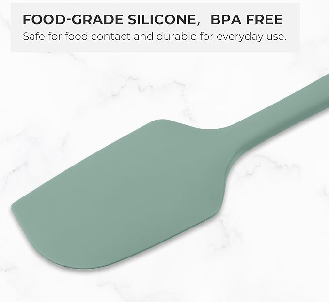 Elihome Classic Silicone Spoonula - Non-Stick Heat Resistant Silicone Scraper Spatula for Mixing, Serving, Scraping, Stirring, and More - 11 Inch, Sage Green