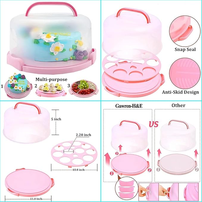 Cake Decorating Kit, 678pcs Cake Decorating Supplies Kit with Cake &Cupcake Carrier,Cake Stand Turntable,Piping Bags and Russian & Rose Icing Piping Tips set,Springform Pans,Cake Baking Supplies Kit