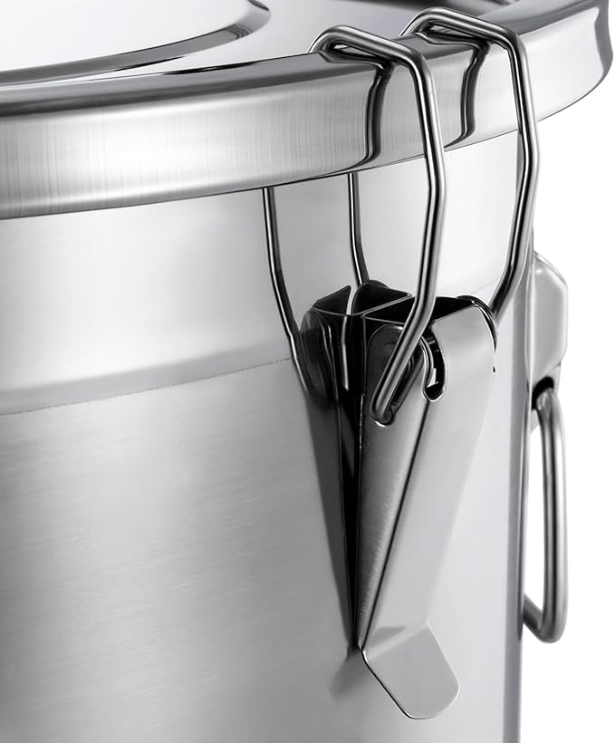 1623 OZ Stainless Steel Canister Rice Cereal Grain Storage Containers with Lid Airtight Coffee Bean Storage Milk Flour Sugar Food Storage for Home Bar Restaurant (48L/1623 OZ)