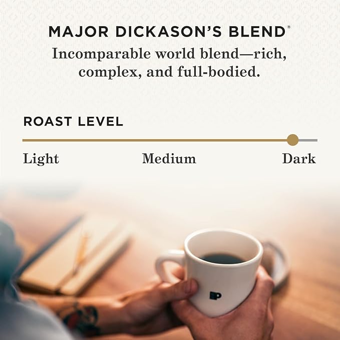Peet's Coffee, Dark Roast Ground Coffee - Major Dickason's Blend 10.5 Ounce Bag